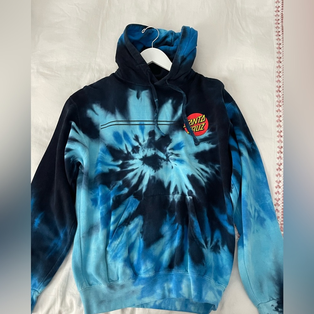 Santa Cruz tie dye hoodie, unisex size small